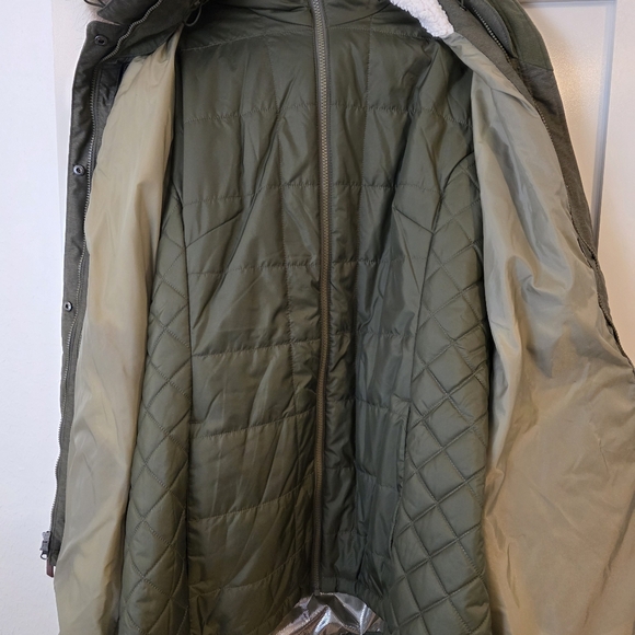 Columbia Womens XL Jacket Olive Interchange Waterproof Omni Heat 3 In 1 - Picture 2 of 5